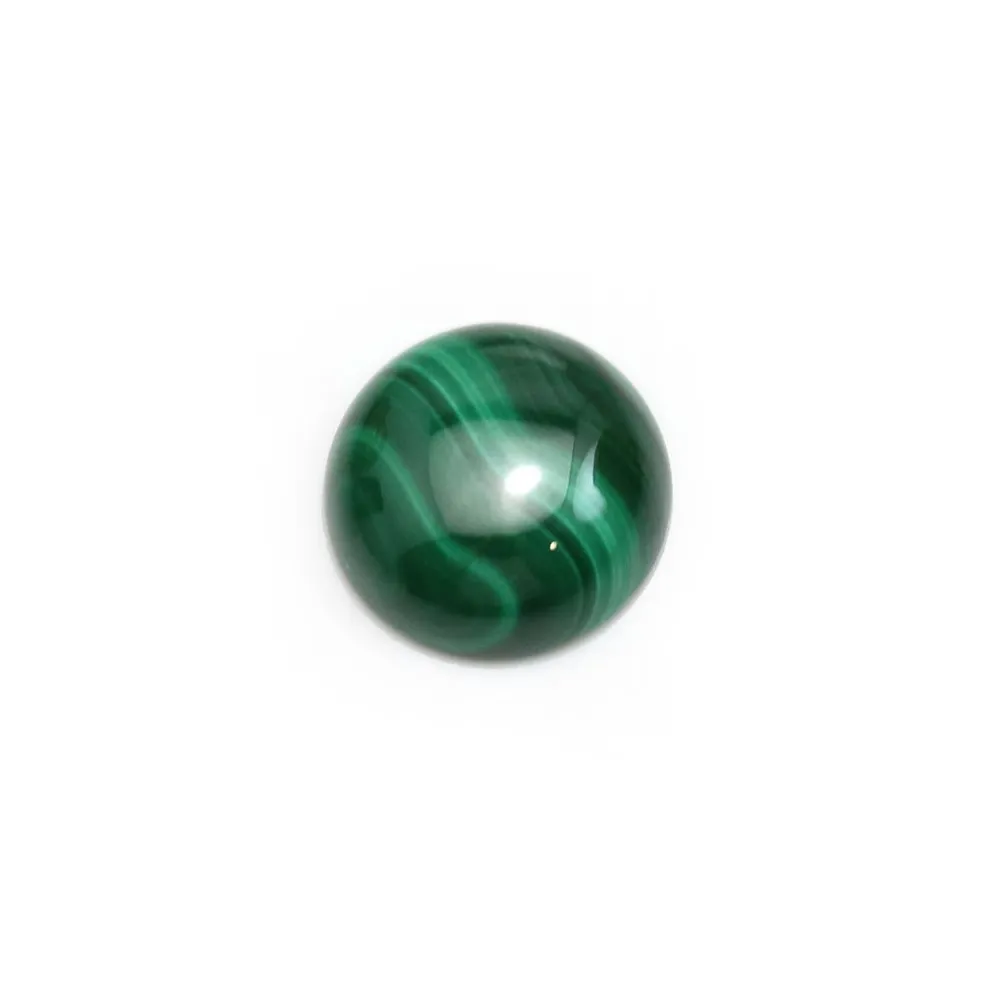 Cabochon de malachite, de forme ronde, mesurant 12mm x 1pc
