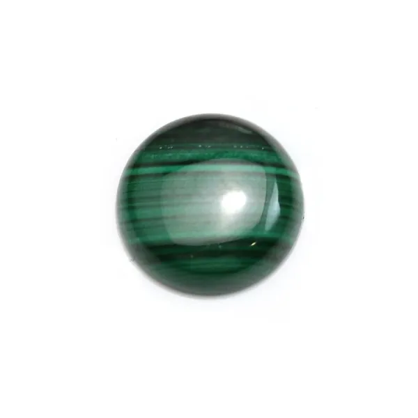 Malachite cabochon, in round shape, measuring 15mm x 1pc