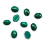 Cabochon malachite oval 7x9mm  x 2pc