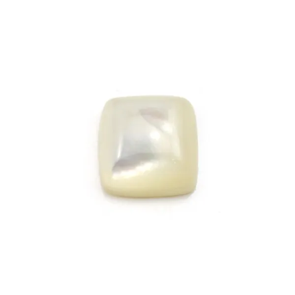 Cabochon de nacre blanche, de forme carré, 10mm x 1pc