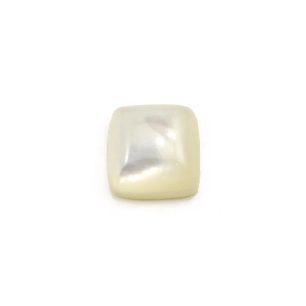 Cabochon de nacre blanche, de forme carré, 10mm x 1pc
