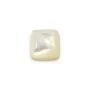 Cabochon de nacre blanche, de forme carré, 10mm x 1pc