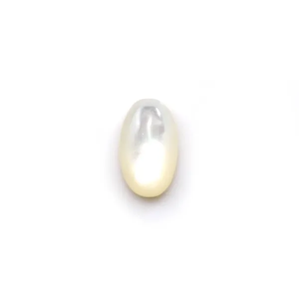 Cabochon ovale 6x9 mm Nacre Blanc x1pc