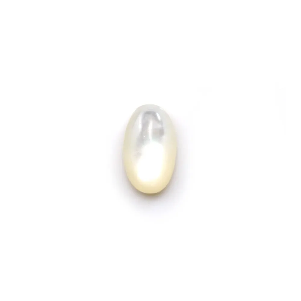 Cabochon ovale 6x9 mm Nacre Blanc x1pc