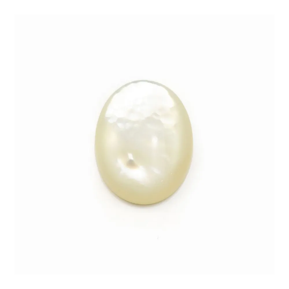 Cabochon ovale 12x16 mm Nacre Blanc x 1pc
