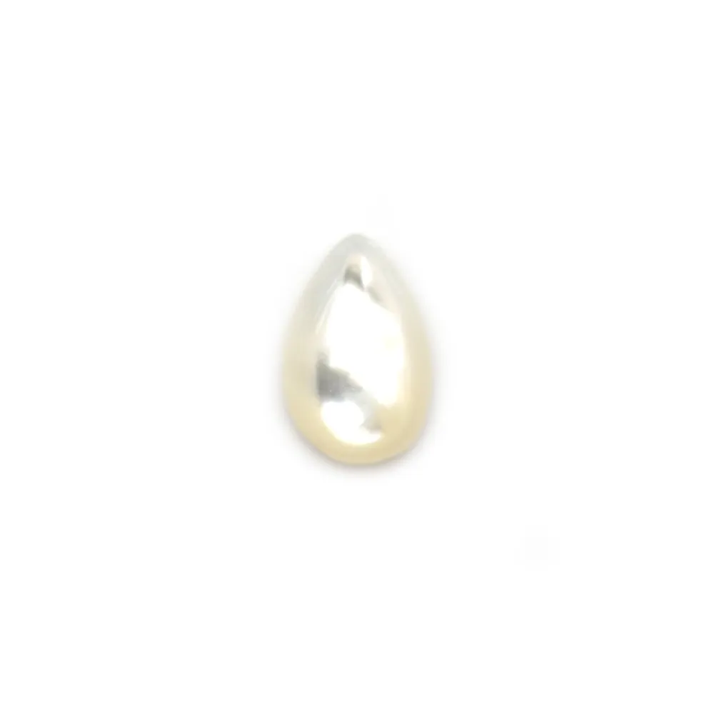 Cabochon goutte 6x9mm Nacre Blanc x 2pcs