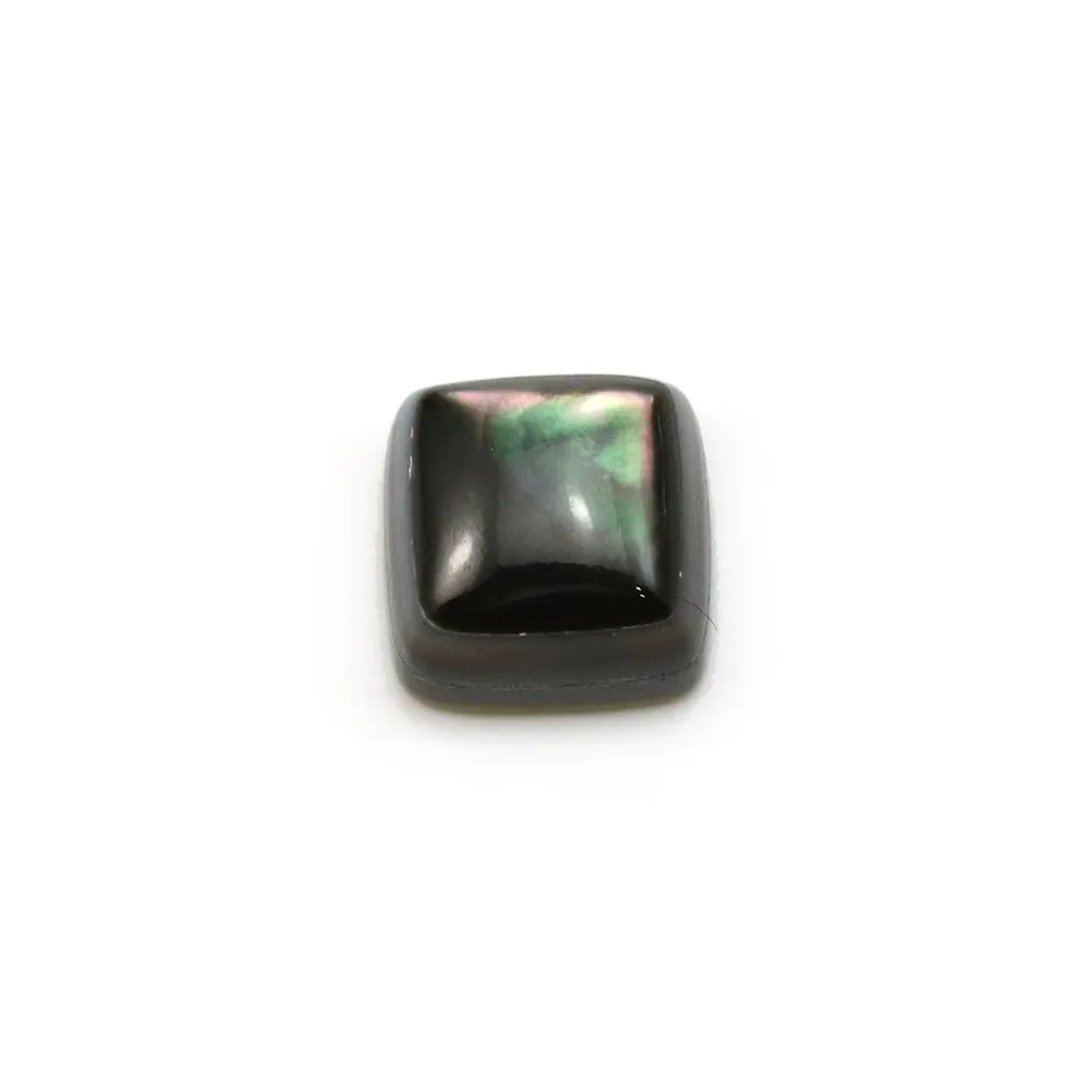 Cabochon de nacre grise, de forme carré, 10mm x 1pc