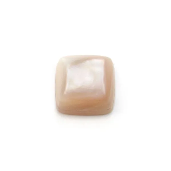 Cabochon of pink mother-of-pearl, in the shape of square, 10mm x 1pc