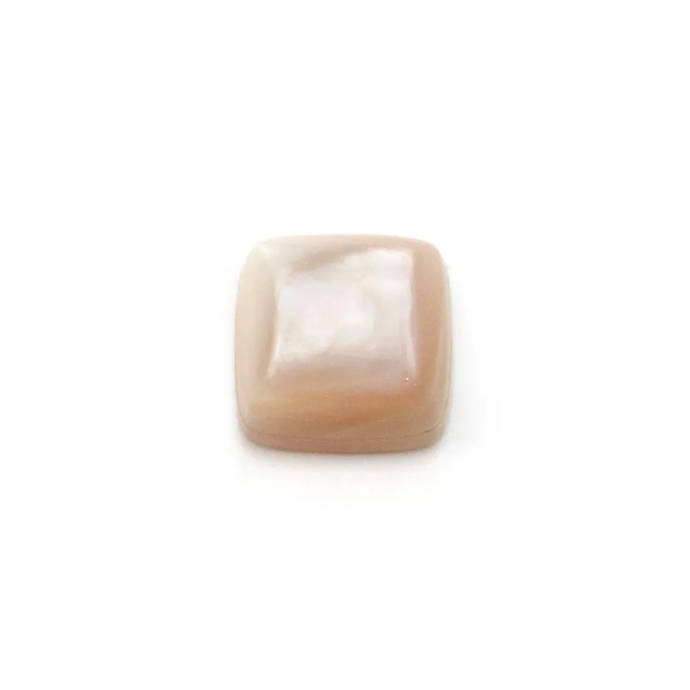 Cabochon de nacre rose, de forme carré, 10mm x 1pc