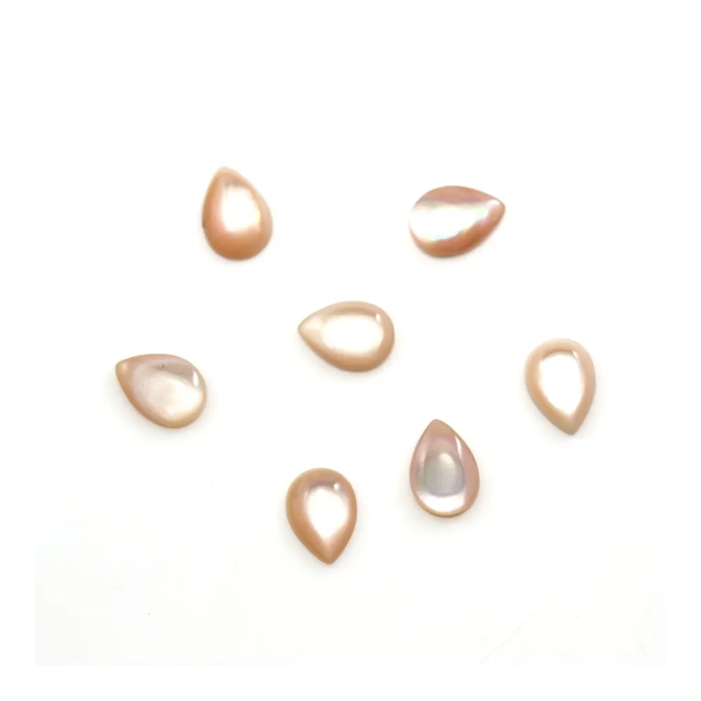 Cabochon goutte mm Nacre rose x 2pcs