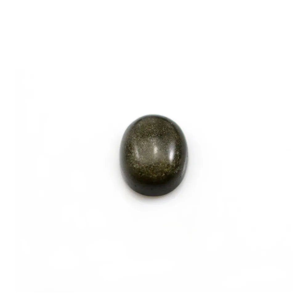 Cabochon d'obsidienne, de forme ovale 8x10mm x 1pc