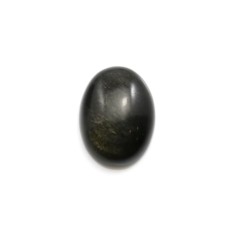 Cabochon d'obsidienne, de forme ovale 12x16mm x 1pc