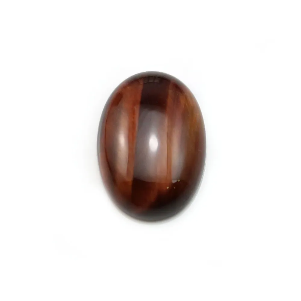 Cabochon yellow eye tiger oval 10x14mm x 2pcs