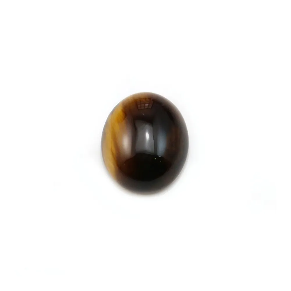 Cabochon d'oeil de tigre, de forme ovale 10 * 12mm x 4pcs