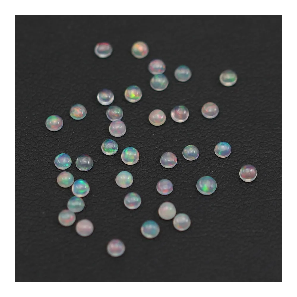 Cabochon d'opale ethiopienne, multicolore, de forme ronde, 2.6mm x 35pcs