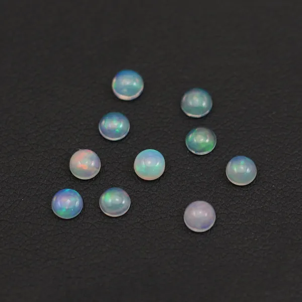 Cabochão redondo de opala da Etiópia 4mm x 10pcs