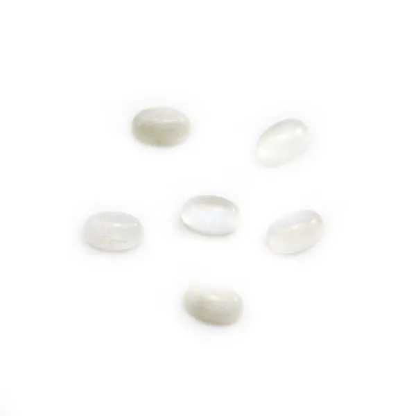 Cabochon Pierre de Lune Ovale 6x9mm x 1pc