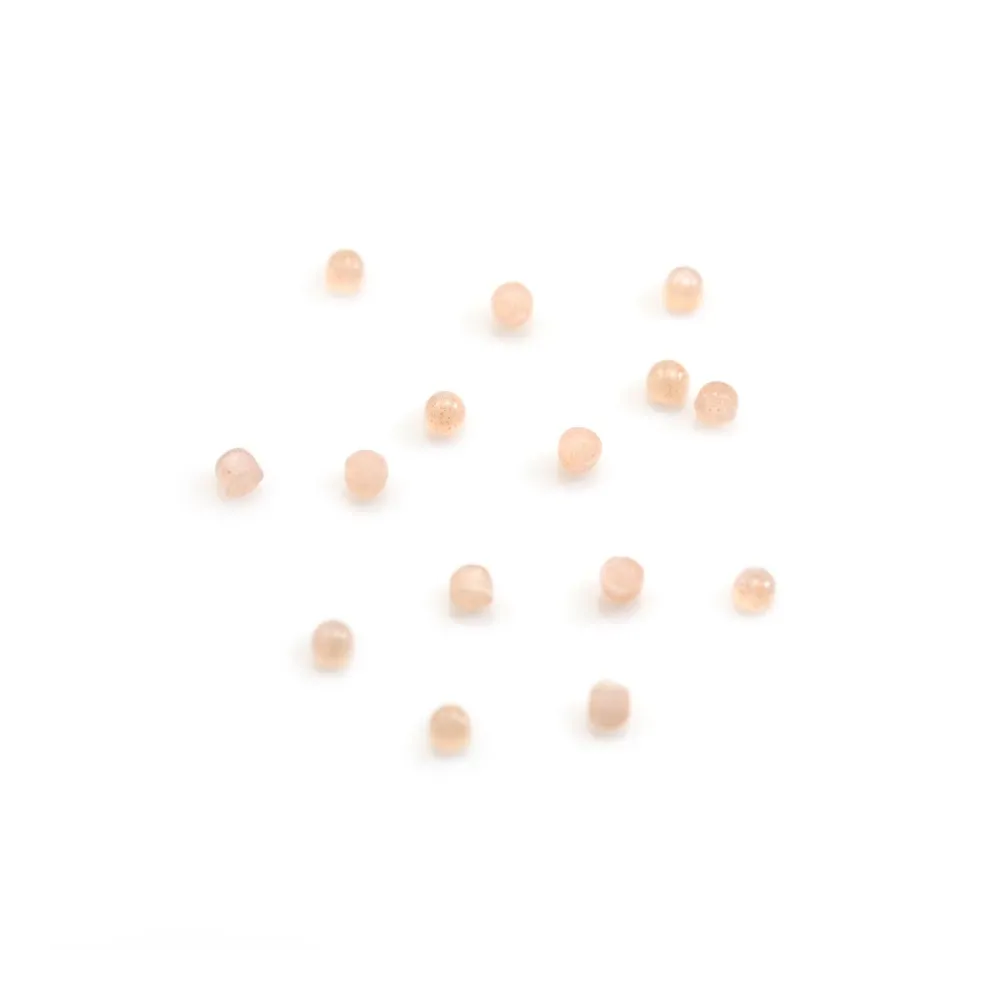 Cabochon de Pierre de lune orange, de forme ronde, 2mm x 2pcs