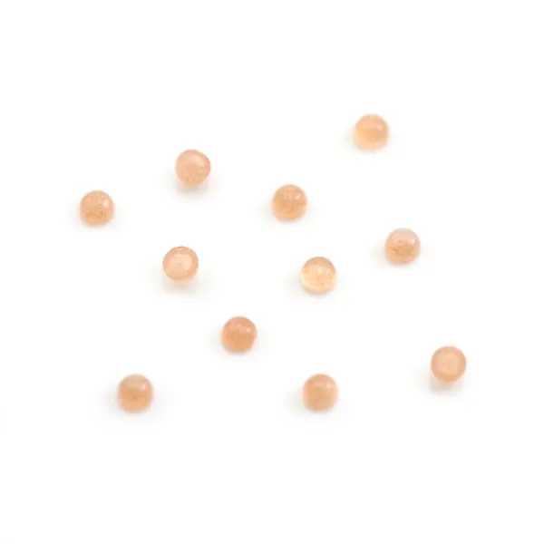 Oranger Mondstein Cabochon, rund, 3mm x 2pcs