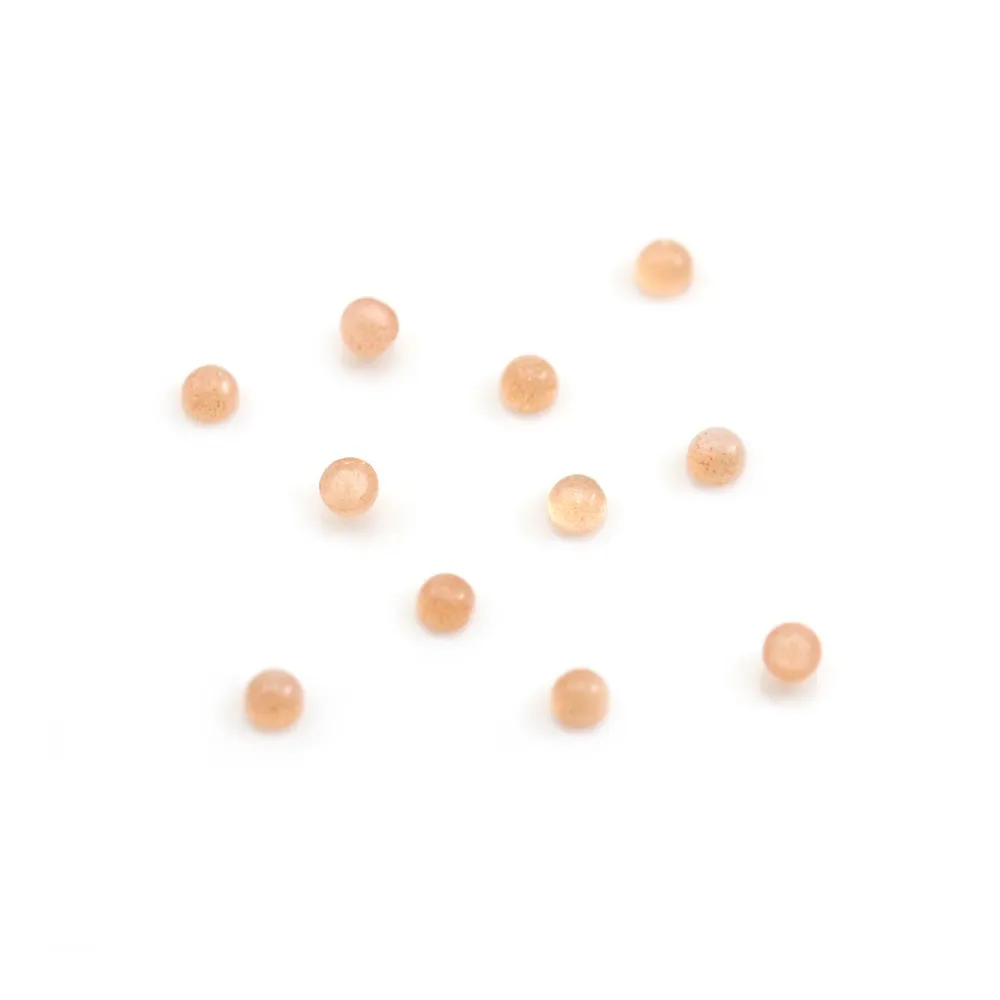 Cabochon de Pierre de lune orange, de forme ronde, 3mm x 2pcs