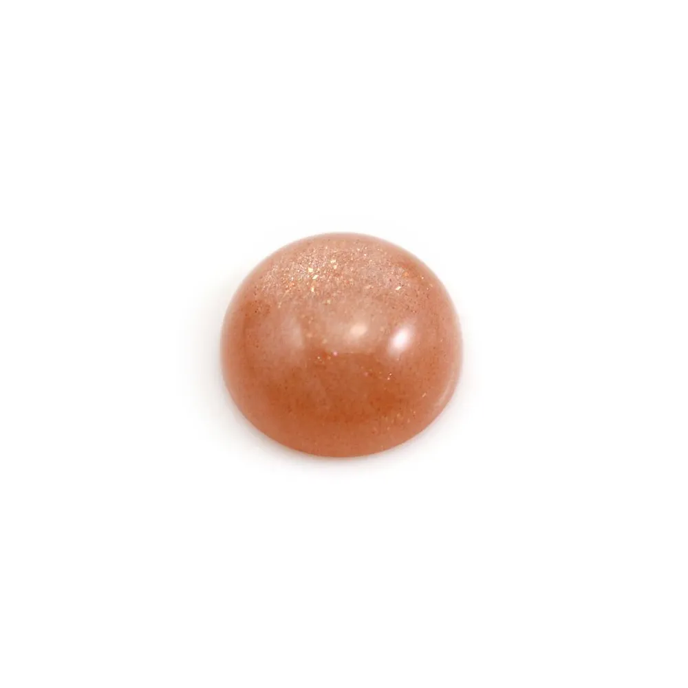 Cabochon de pierre de soleil, de forme ronde, 14mm x 1pc