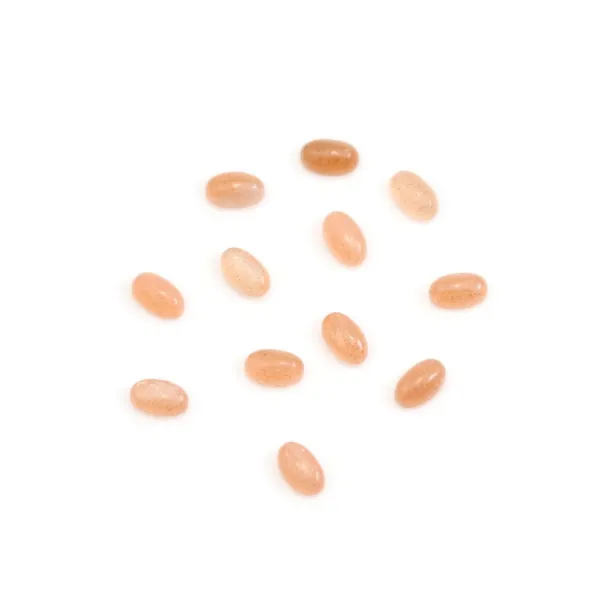 Cabochon de Pierre de lune orange, de forme ovale, 3x5mm x 2pcs