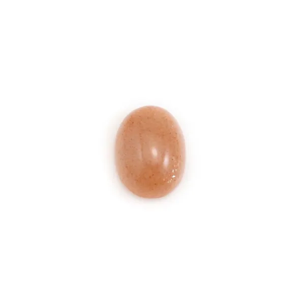 Cabochon de Pierre de lune orange, de forme ovale, 6x8mm x 1pc