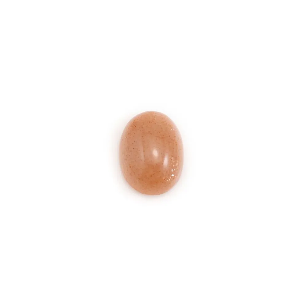 Cabochão de Pedra da Lua laranja, formato oval, 6x8mm x 1pc
