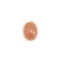 Cabochão de Pedra da Lua laranja, formato oval, 6x8mm x 1pc