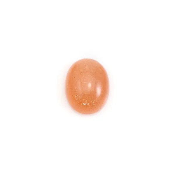 Cabochon de Pierre de lune orange, de forme ovale, 7x9mm x 1pc