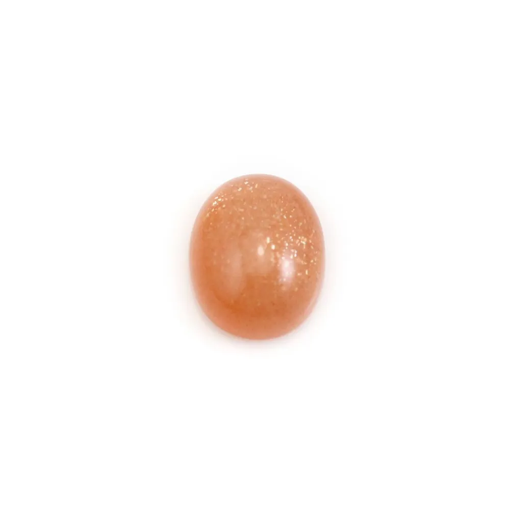 Cabochão de Pedra da Lua laranja, forma oval, 8x10mm x 1pc