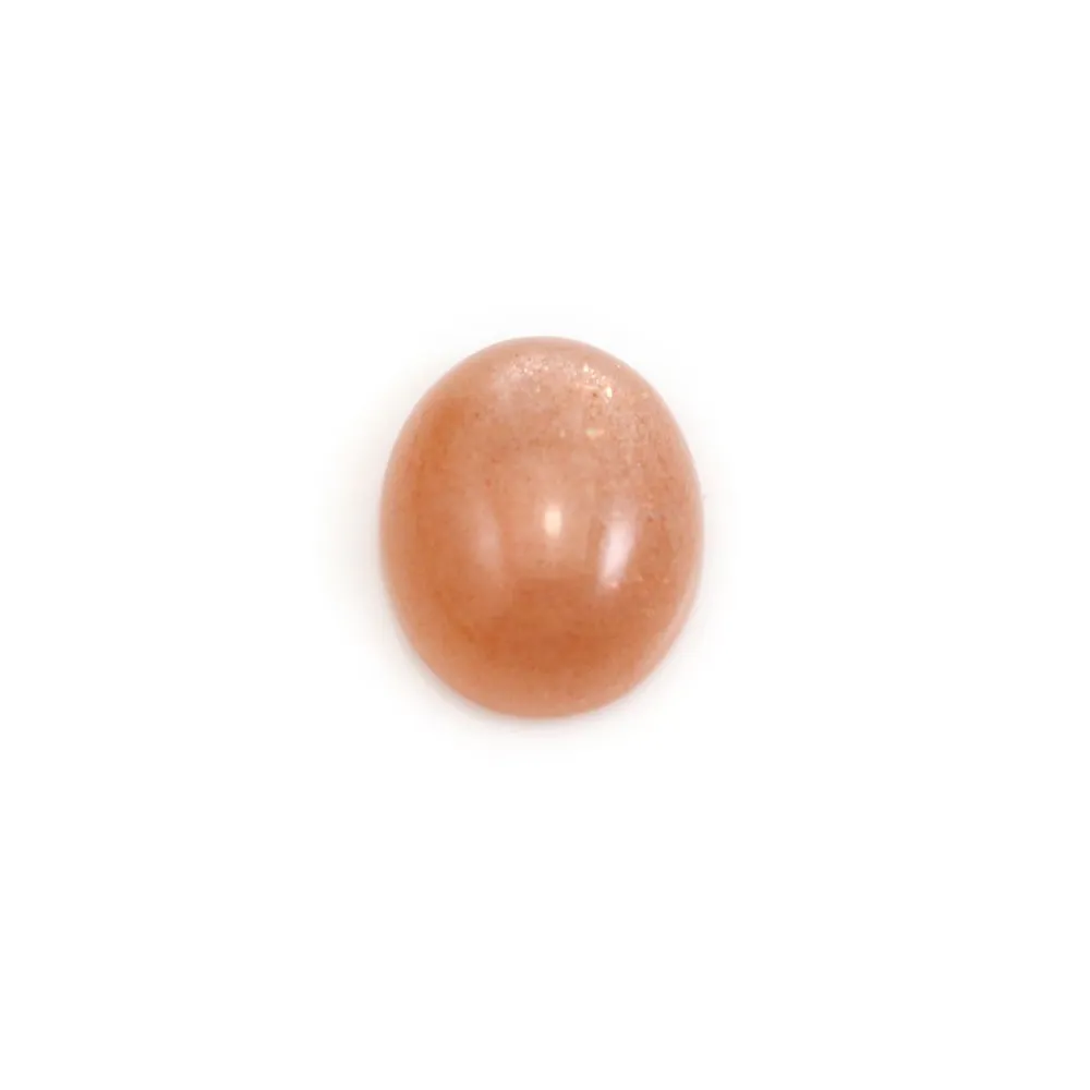 Cabujón de Piedra de Luna naranja, de forma ovalada, 10x12mm x 1pc