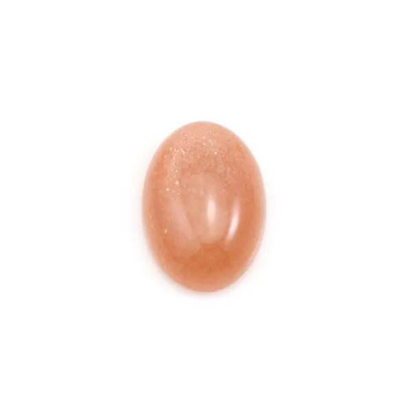 Cabochon de Pierre de lune orange, de forme ovale, 10x14mm x 1pc