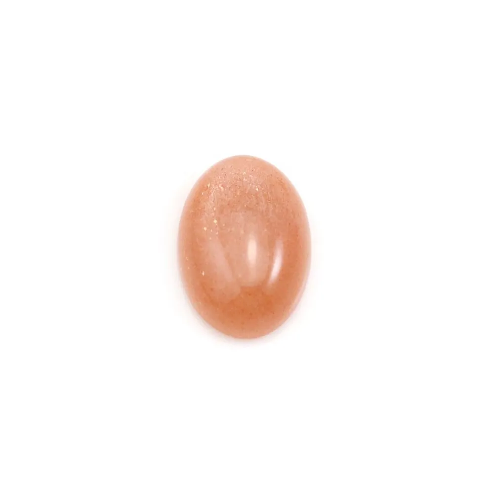 Cabochon di Pietra di luna arancione, di forma ovale, 10x14mm x 1pc