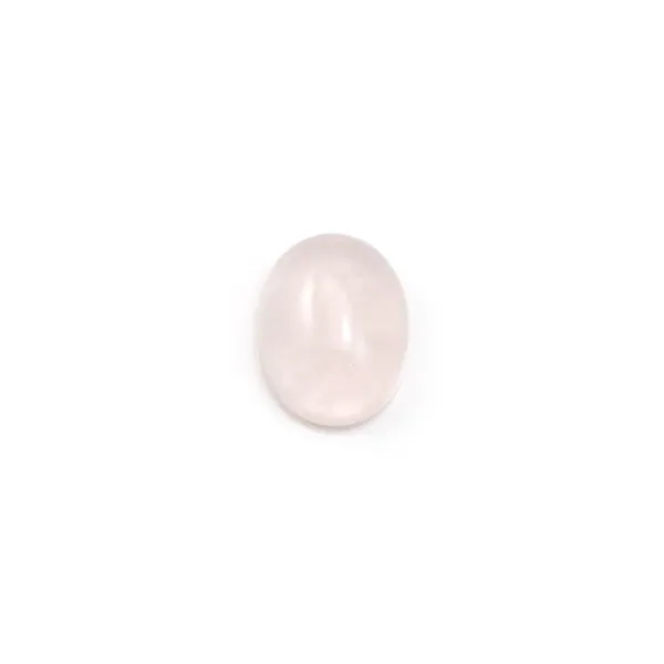 Cabochon Quartz Rose oval-plat 7x9mm x 4pcs