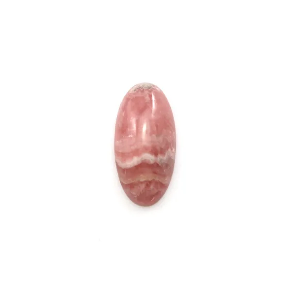 Cabochon de rhodochrosite rose, de forme ovale, et de taille 7x14mm x 1pc
