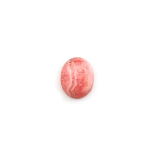Cabochon de rhodochrosite rose, de forme ovale, et de taille 8x10mm x 1pc