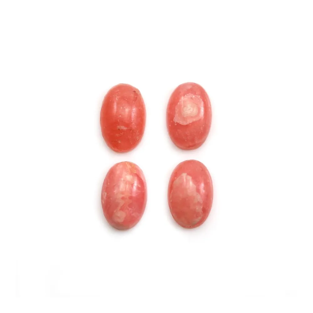 Cabochon de rhodochrosite rose, de forme ovale, et de taille 8x12mm x 1pc