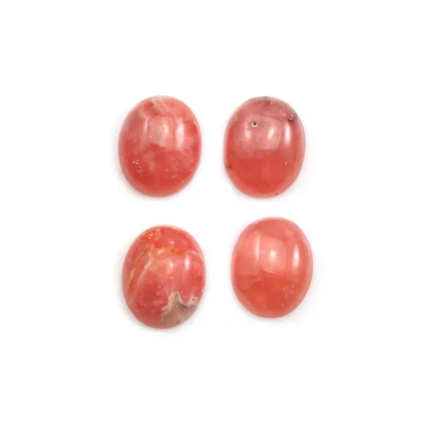 Cabochon de rhodochrosite rose, de forme ovale, et de taille 9x11mm x 1pc