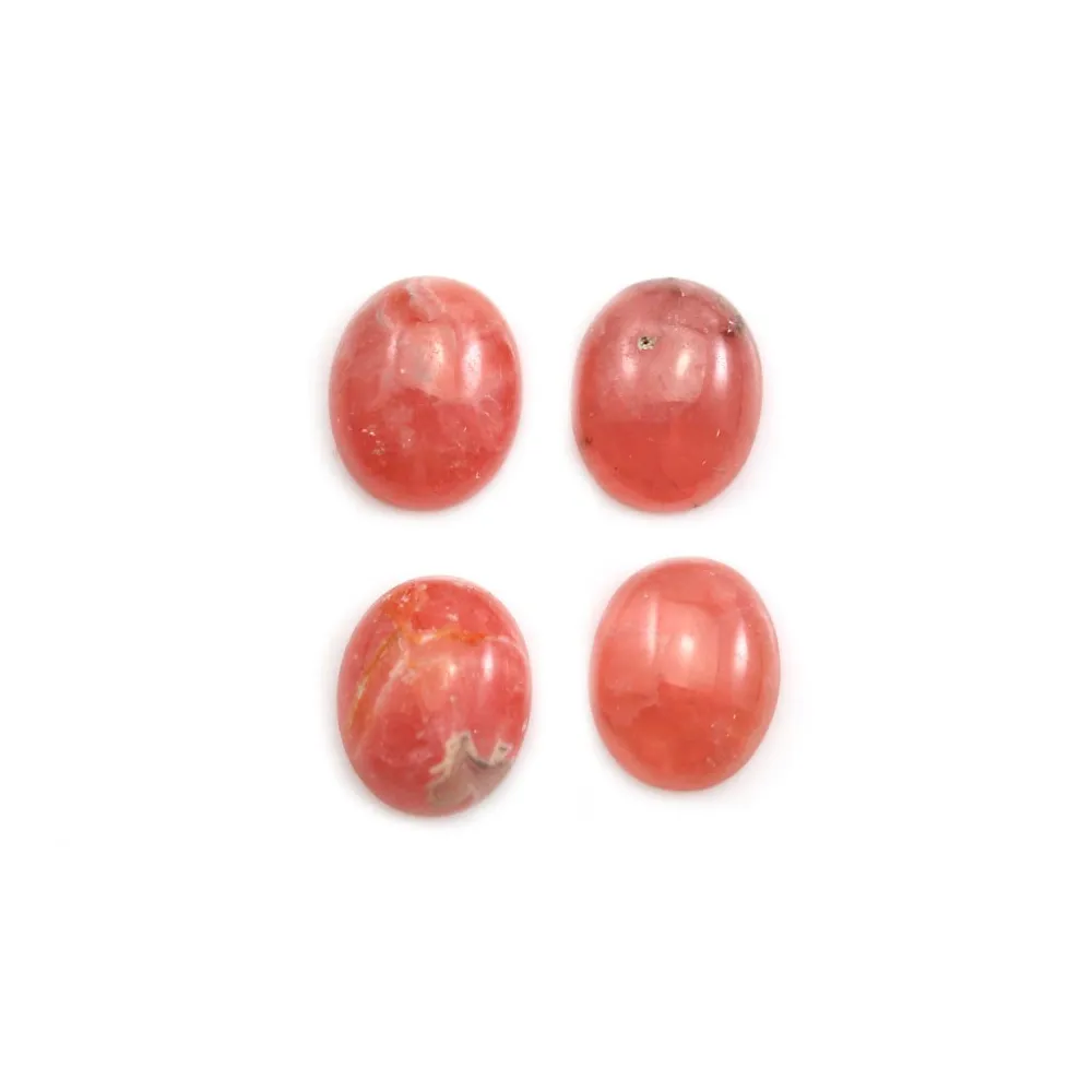 Cabochon de rhodochrosite rose, de forme ovale, et de taille 9x11mm x 1pc