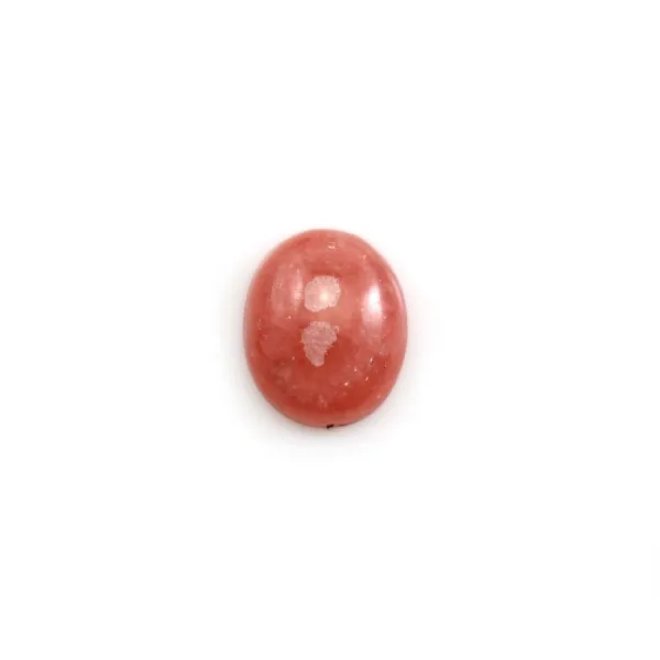 Cabochon de rhodochrosite rose, de forme ovale, et de taille 10x12mm x 1pc