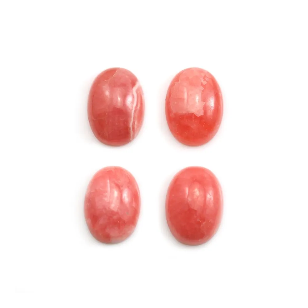 Cabochon de rhodochrosite rose, de forme ovale, et de taille 11x15mm x 1pc