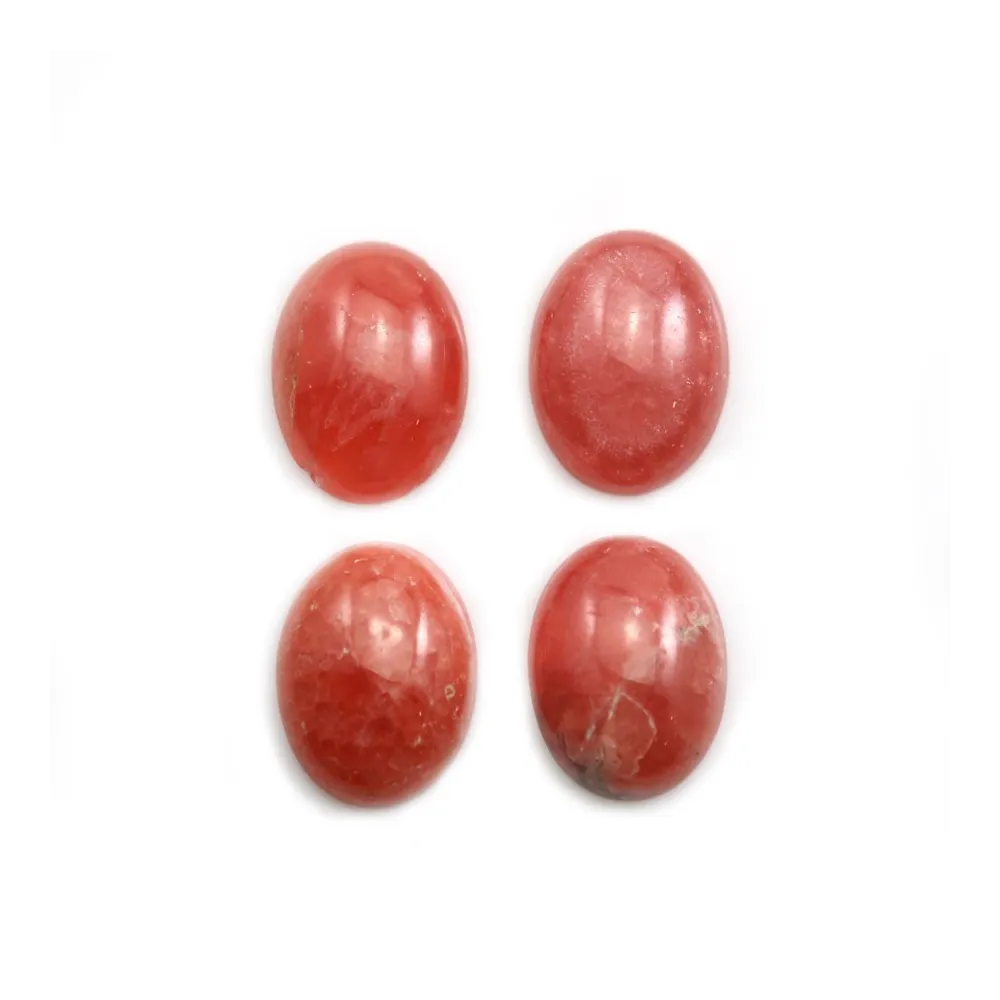 Cabochon de rhodochrosite rose, de forme ovale, et de taille 13x17mm x 1pc
