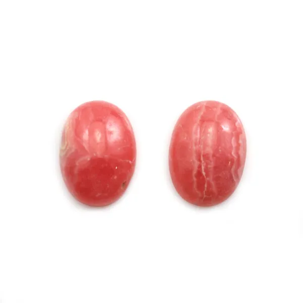 Cabochon de rhodochrosite rose, de forme ovale, et de taille 14x19mm x 1pc