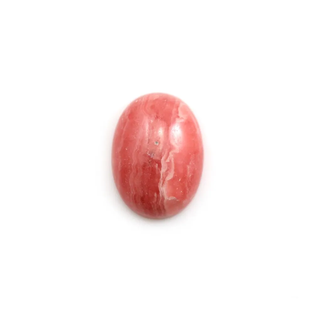 Cabochon de rhodochrosite rose, de forme ovale, et de taille 14x19mm x 1pc