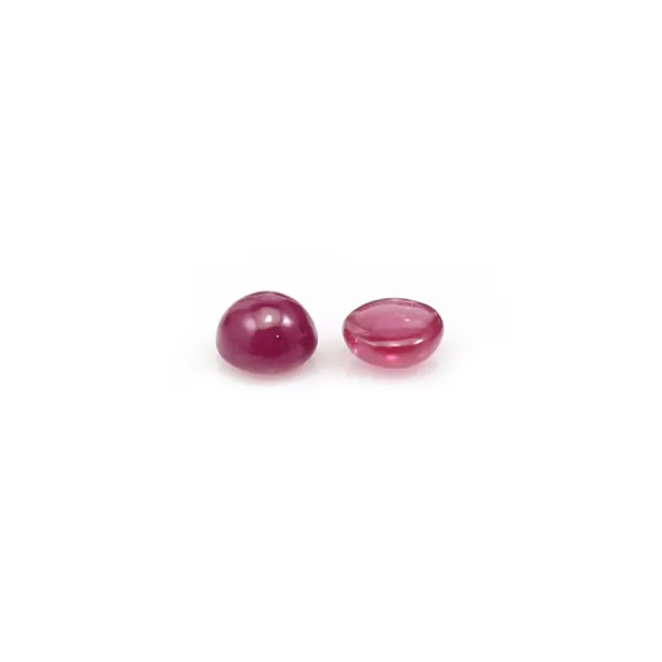 Cabochon de rubis "framboise", de forme ronde x 1pc