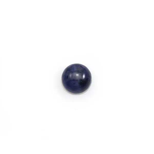 Cabochon of blue sodalite, in round shape, 6mm x 5pcs