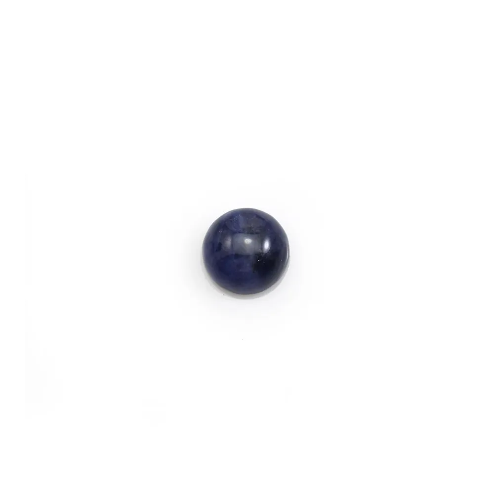 Cabochon de sodalite bleu, de forme ronde, 6mm x 5pcs