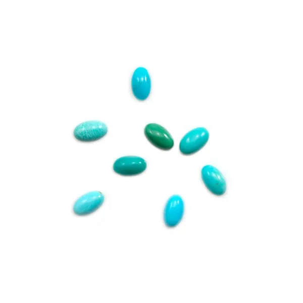 Cabochon de turquoise de forme ovale, 3x5mm x 1pc