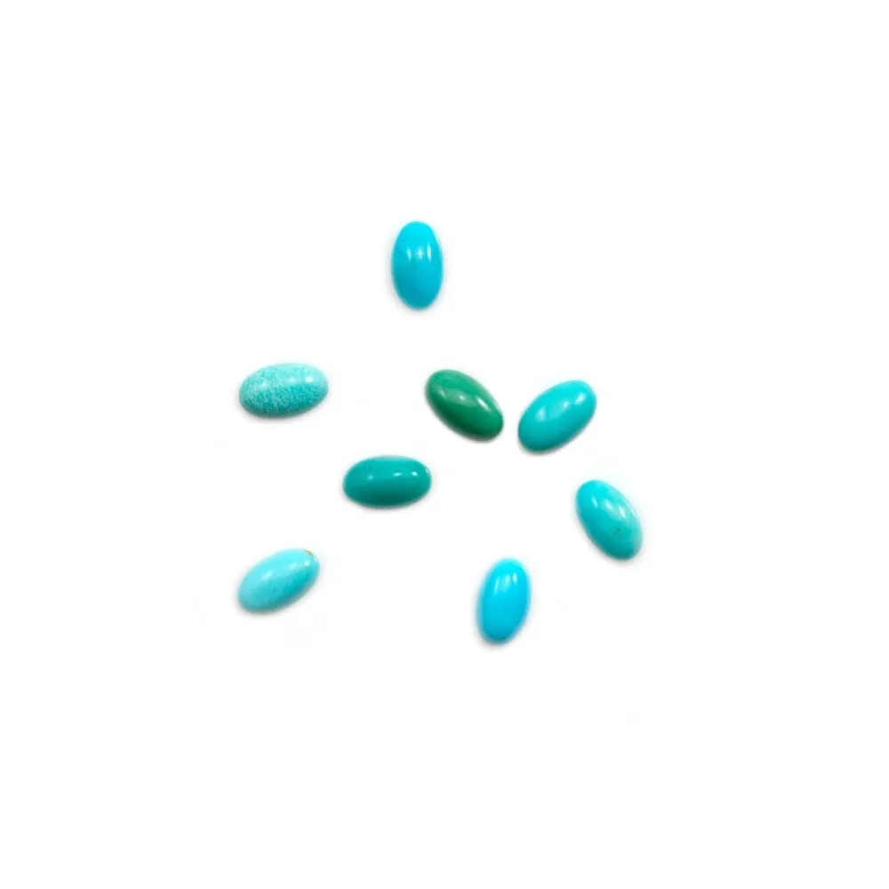 Cabochon de turquoise de forme ovale, 3x5mm x 1pc